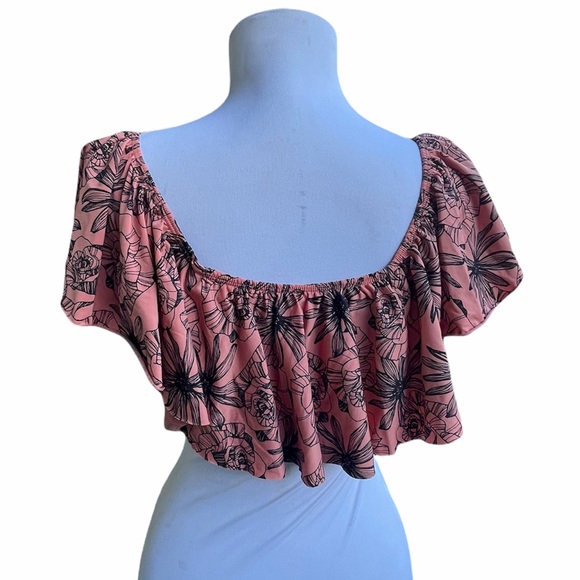 Maaji Multi Color Padded Ruffled Swim Top L - Picture 2 of 5